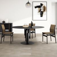Table et chaises de salle à manger rondes de style nordique moderne pour petite famille 6/8 personnes, mobilier de luxe léger en métal