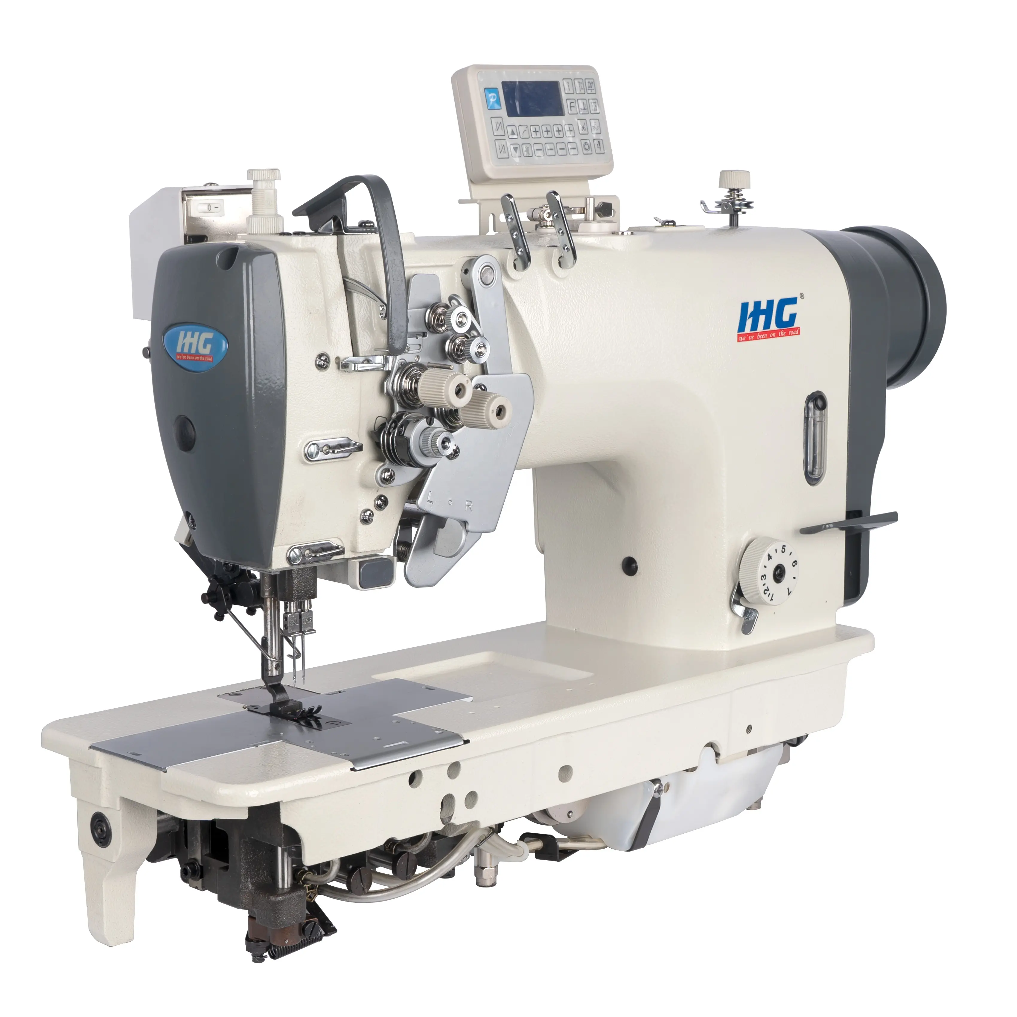 Máquina de coser Industrial IHG, máquina de coser de punto de bloqueo doble, para tiendas de ropa