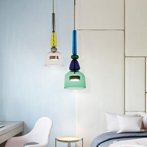 JYLIGHTING Lámparas de Decoración para el Hogar, Lámparas Colgantes de Cristal de una Sola Cabeza con Diseño de Caramelo de Colores para Habitación Infantil - Product Image 5