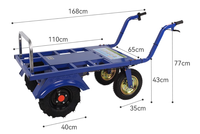 Freins à tambour à entraînement à engrenages robustes Propulsion électrique à haute capacité Chariots de camion à main en métal épaissi avec garde-corps amovibles