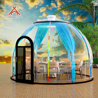 Dôme géodésique rond en polycarbonate PC Kawagebo Kamp (KK) de 3 m / 9,8 pi de diamètre pour l'extérieur, tente igloo, maison bulle pour le glamping