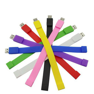 מפעל הסיטונאי זוהר סיליקון צמיד USB כונן הבזק סיליקון צמיד עם לוגו מותאם אישית