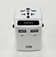 Adaptor gadget perjalanan, Adaptor gadget Universal 35W PD colokan Multi Adaptor daya pengisi daya Usb internasional Adaptor cepat