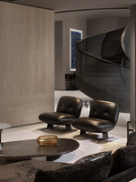 Fauteuil individuel de designer minimaliste personnalisable en cuir véritable haut de gamme pour le modèle Libra, chaise de salon de style italien