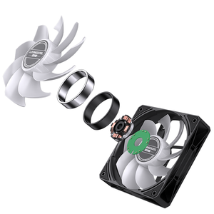 Lovinglcool 120mm <span class=keywords><strong>CPU</strong></span> làm mát không khí 4 ống dẫn nhiệt đầy màu sắc ánh sáng tùy chỉnh Bộ xử lý Quạt làm mát 3pin AM4 AM5 lga1700 Quạt làm mát - Product Image 6