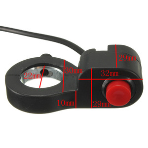 Interrupteur de klaxon à bouton-poussoir pour moto, véhicule électrique, tricycle, 12V, côté gauche, ensemble de démarrage, borne de soudure en plastique - Product Image 2