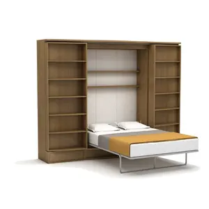 Fabriek Houten Slaapkamer Set Meubelkast Bed Sofa Opvouwbare Muur Opvouwbare Stapelbed Murphy Bed