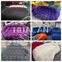 Grand canapé en tissu pour salon, mobilier de maison incurvé, luxe léger, design créatif et original, pouf de villa, canapé français haut de gamme
