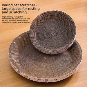 Tiragraffi e Cuccia per Gatti Moderni in Un Unico Pezzo, Design a Forma di Ciotola Grande, Giocattolo per Gatti in Carta Ondulata Resistente ed Ecologico - Product Image 4