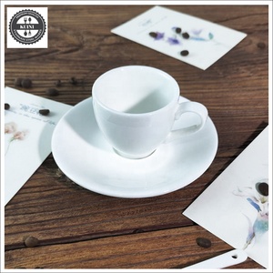Tasse à expresso en porcelaine avec soucoupe |   Gobelet à espresso blanc de 80 ml / 2,7 oz pour café, hôtel, restaurant, approvisionnement en vrac - Product Image 2