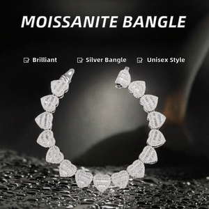 Testeur de diamants XG Pass, bracelet en moissanite, plaqué or argent 925, chaîne cubaine VVS, pierres baguettes, unisexe, certifié par une tierce partie - Product Image 2