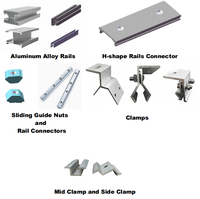 Support de fixation des panneaux solaires de toit avec connecteur de rails de guidage de surface anodisé en alliage d'aluminium 25YRS + charge de vent et de neige de durée de vie