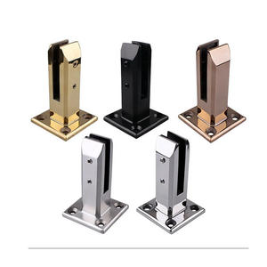Supports de fixation au sol pour verre, en acier inoxydable, carrés, modernes, pour escaliers, balcons et clôtures HL - Product Image 1