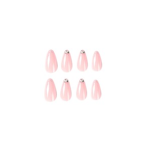 24 pièces <span class=keywords><strong>rose</strong></span> français strass brillant diamant Art acrylique presse sur ongles ongles artificiels personnaliser bonbons <span class=keywords><strong>faux</strong></span> ongles 2123 - Product Image 6