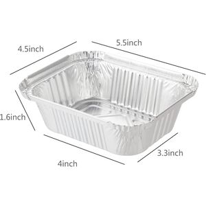 Rectangle Disposable Aluminum Dishes-10" Inch 1750ml Food Grade Recyclable Lunch Box with Paper Lid - Product Image 2
