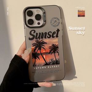 Funda para Teléfono con Diseño de Palmera al Atardecer para iPhone 17 16 15 14 13 12 11 Pro Max Plus, Resistente a Golpes, Color Caramelo, Diseño de Palmera al Atardecer - Product Image 3