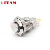Interrupteurs à bouton-poussoir en métal éclairés par LED, anti-vandalisme, étanches, 12 V, à action momentanée, personnalisables, 1NO, 10 mm, 12 mm, 16 mm, 19 mm, 22 mm