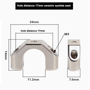 Guía de hilo para máquina de trenzado 650, ojal cerámico de 8mm de diámetro, asiento de aleación pulido a espejo, distancia entre orificios de 17mm - Product Image 2