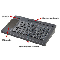 Teclado de sistema POS programable todo en uno LIF multifuncional con RFID y lector de tarjetas magnéticas para sistemas POS