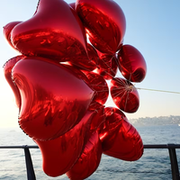 Ensemble de ballons en feuille d'aluminium rouge en forme de cœur de 18 pouces, JE T'AIME, pétales de rose pour la Saint-Valentin, fête prénuptiale, décorations de mariage