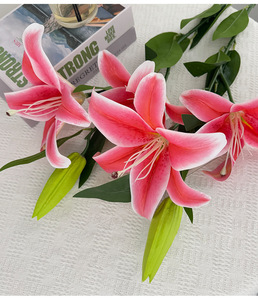 Flor de Lirio Artificial, Decoración para el Hogar, Adornos para Mesa de Comedor, Accesorios Florales para Fotografía de Bodas - Product Image 3