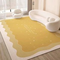 Tapis de salon moderne en velours imprimé couleur unie, résistant à l'usure et aux taches, pour canapé et table basse, tapis haut de gamme
