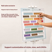 Présentoir magnétique en acrylique pour nuancier de couleurs d'ongles, 240-300 couleurs, livre d'échantillons amovible avec support en bois pour salon de manucure