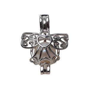 จี้เงินแท้ S925 สไตล์ยุโรป-อเมริกา รูปนางฟ้า สำหรับทำสร้อยคอ DIY พร้อมตัวเรือนเปล่าสำหรับใส่ไข่มุกไร้ตา ขนาด 7-8 มม. - Product Image 5