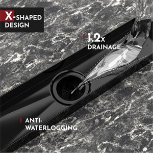 Drain de <span class=keywords><strong>douche</strong></span> linéaire en acier inoxydable SUS304 noir mat de 12 pouces, certifié CUPC, pour <span class=keywords><strong>baignoire</strong></span>, avec couvercle réversible 2-en-1, moderne et facile à installer - Product Image 4