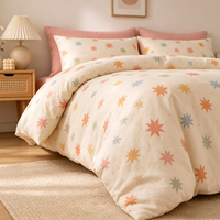 Ensemble de literie 4 pièces en coton 100% avec imprimé étoiles colorées, housse de couette pour chambre à coucher, textile de maison, vente en gros