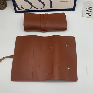 Large capacity leather data <b>cable</b> storage roll bag, travel storage digital product storage bag, foldable <b>charging</b> <b>cable</b> bag - Product Image 5