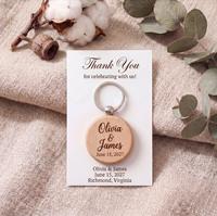 Porte-clés en bois personnalisés en gros, écologiques, durables, assortis, bruts, pour cadeaux et artisanat DIY, gravure laser, couleur personnalisée