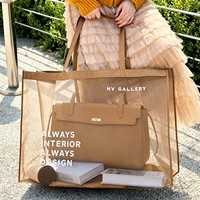 Hochwertige Polyester-Nylon-Gaze Einkaufstasche, Supermarkt-Tasche mit Großer Kapazität, Transparente Netz-Tragetasche für Einkaufszentren und Reisen