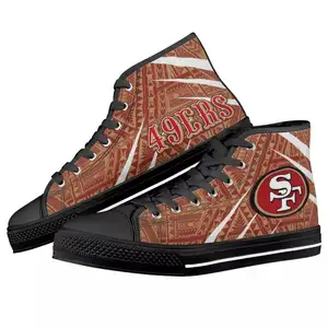 1 MOQ Drop Shipping Polynesian Samoan Tribal Design NFL American Football Team US SIZE 14 Custom High Top Canvas Shoes