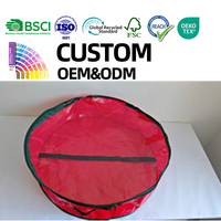 Bolsa de Almacenamiento para Coronas Navideñas, Organizador Transparente de PE con Cierre y Asa, a Prueba de Polvo para Decoración Navideña, Se Aceptan Personalizaciones