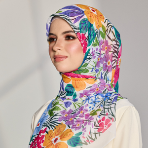 Premium Wennuan Summer Chic Floral étnico cuadrado pañuelo Hijab suave gasa impresa Lino viscosa chal multifunción 110x110cm - Product Image 2