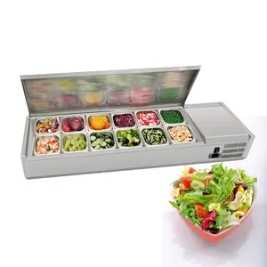 Mvckyi 1.5M USA Warehouse Delivery Countertop Refrigerated Sandwich/Salad Condiment Prep Table Station