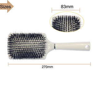 <span class=keywords><strong>Brosse</strong></span> pour Extension de cheveux, blanche avec coussin d'air carré scintillant, poils de sanglier naturels, appareil de coiffure démêlant - Product Image 2