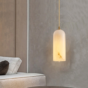 Moderno semplice lampadario in alabastro interamente in rame con personalità unica ristorante bar camera da letto comodino lampadario sorgente di fabbrica - Product Image 1