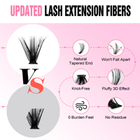 Cils en grappe naturelle Kit d'extension de cils DIY Extensions de cils DIY Kit d'extension de cils Marque privée