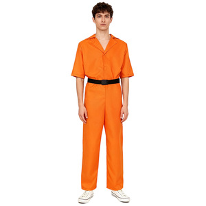 Halloween Prisoner <b>Costume</b> Orange Adult Unisex Polyester <b>Costume</b> For Role Play And Anime Events - Product Image 3