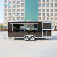 Remorque de nourriture mobile de four à pizza remorque de van de nourriture chinoise chariot de camion de restauration rapide de BBQ avec le porche à vendre