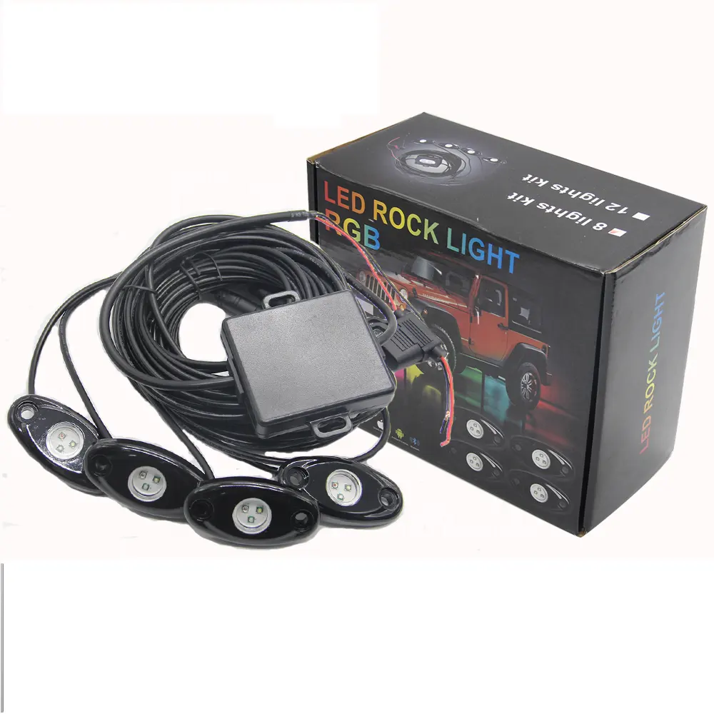Led RGB Rock Lampu Kit DIY Warna 15 Mengubah Mode Waktu Musik Berkedip Lampu Kit dengan Aplikasi Smartphone Kontrol Otomatis