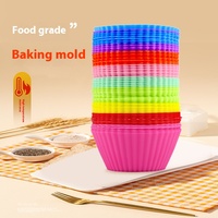 Moules à muffins ronds en silicone 11 couleurs, qualité alimentaire, pour gâteaux et biscuits, outils de cuisson antiadhésifs, 7 cm et 9 cm
