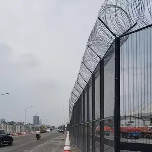 Cerca soldada para aeroporto, vinil verde seguro, malha de arame soldada, cerca para aeroporto