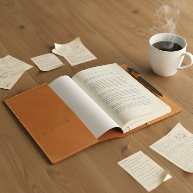 Custom Logo PU Leather Book Case for Reader Exquisite Oil-edged Process Book Protective Cover Caramel Color Notebook Cover