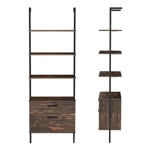 壁に取り付けられた拡張可能な本棚工業用本棚、仕切り、引き出し付きの金属製のモダンな鉄のディスプレイ家具