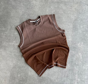 Manufacturer Custom Blank Contrast <strong>Stitching</strong> Men's 100%cotton Acid Wash Sleeveless <strong>t</strong> <strong>Shirt</strong> Vest tank Top Man - Product Image 3