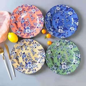 Assiettes de chargeur en gros prix d'usine verre 2024 nouveauté chine cadeaux minimalistes assiette ronde plat plantes tropicales - Product Image 1