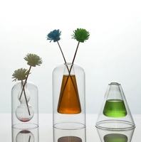 Vase en verre de bouteille vide d'aromathérapie double transparent de couleur créative simple moderne